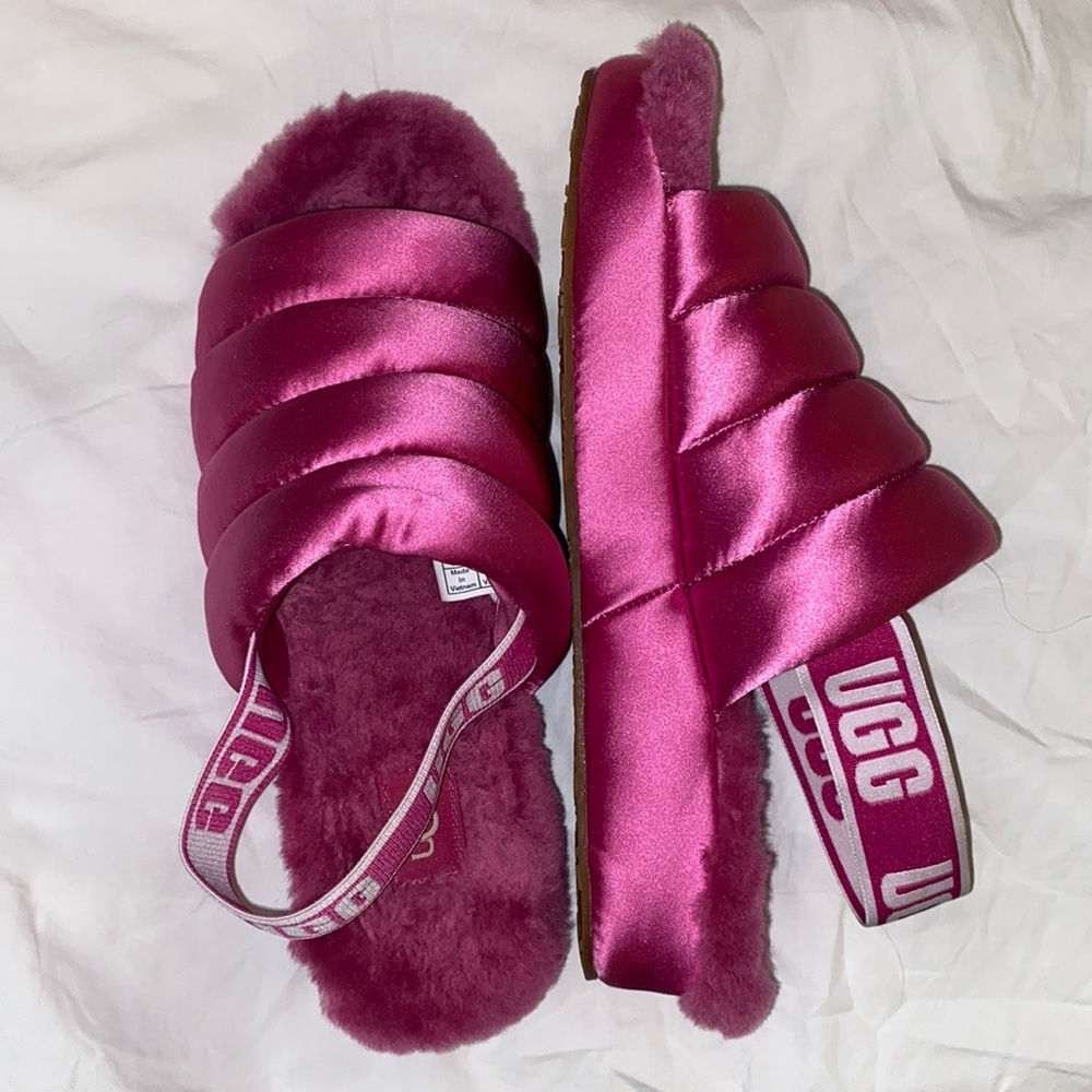 Pink Satin Ugg Slippers